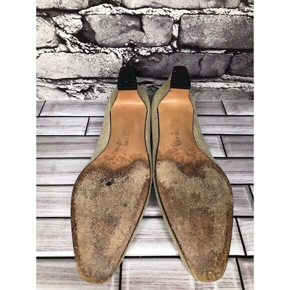Salvatore Ferragamo Beige Leather Geometric Dress Pump Heels Women 7.5B US/38EU - Picture 7 of 16